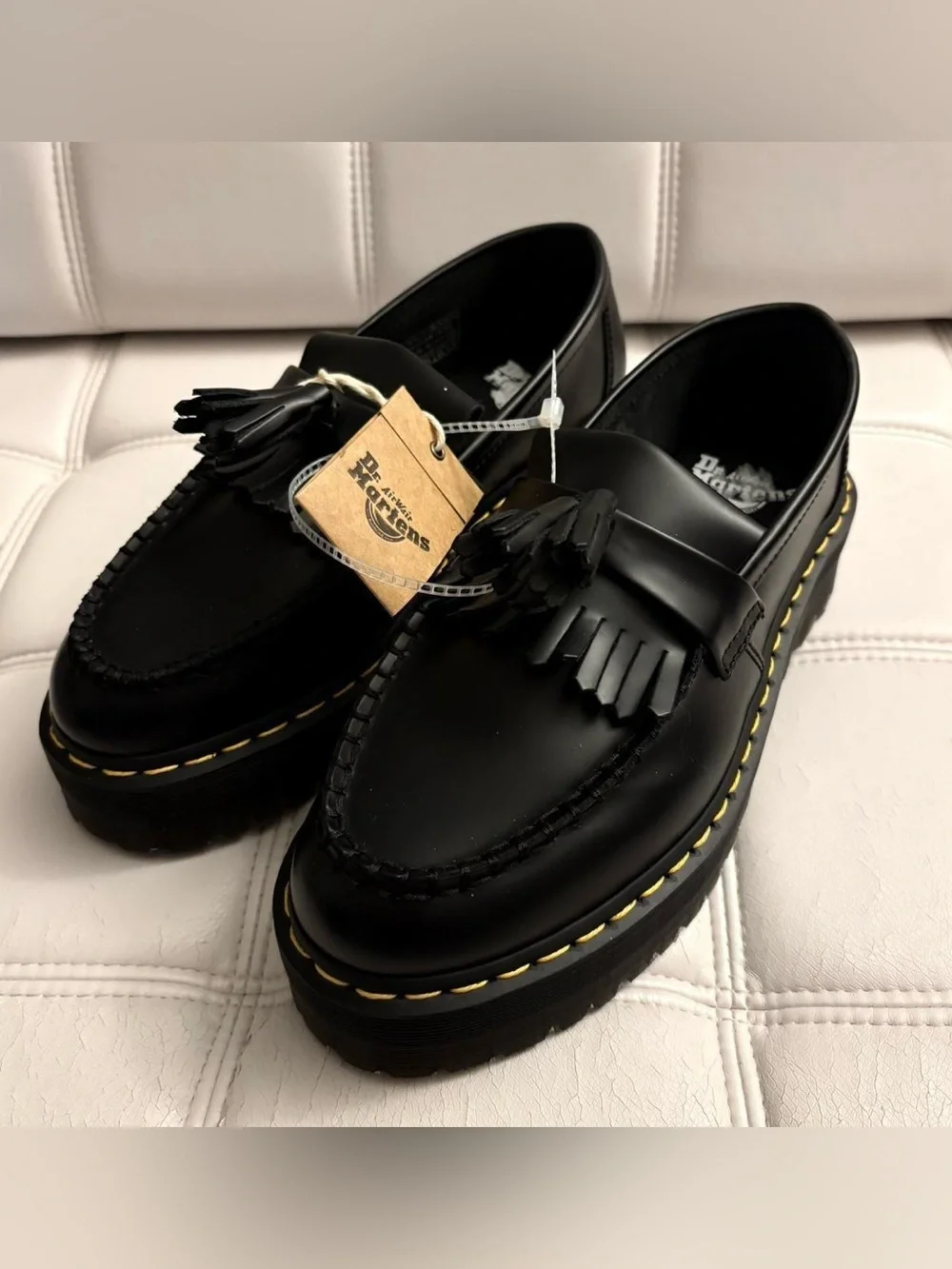Dr Martens Adrian Quad Platform Tassel Slip On Loafers Women Size 8
